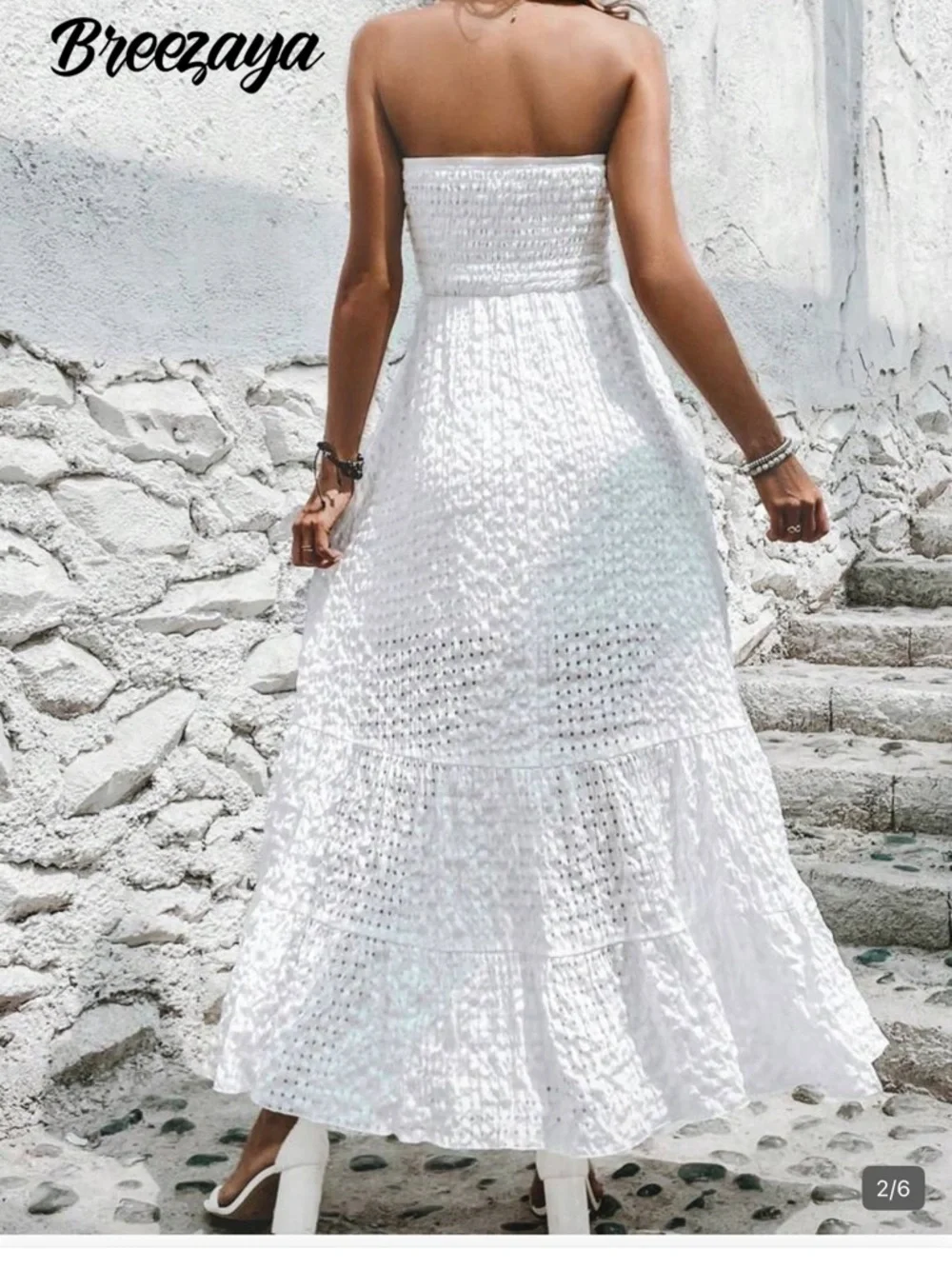 SHEIN White Strapless Maxi Dress - Picture 2 of 2